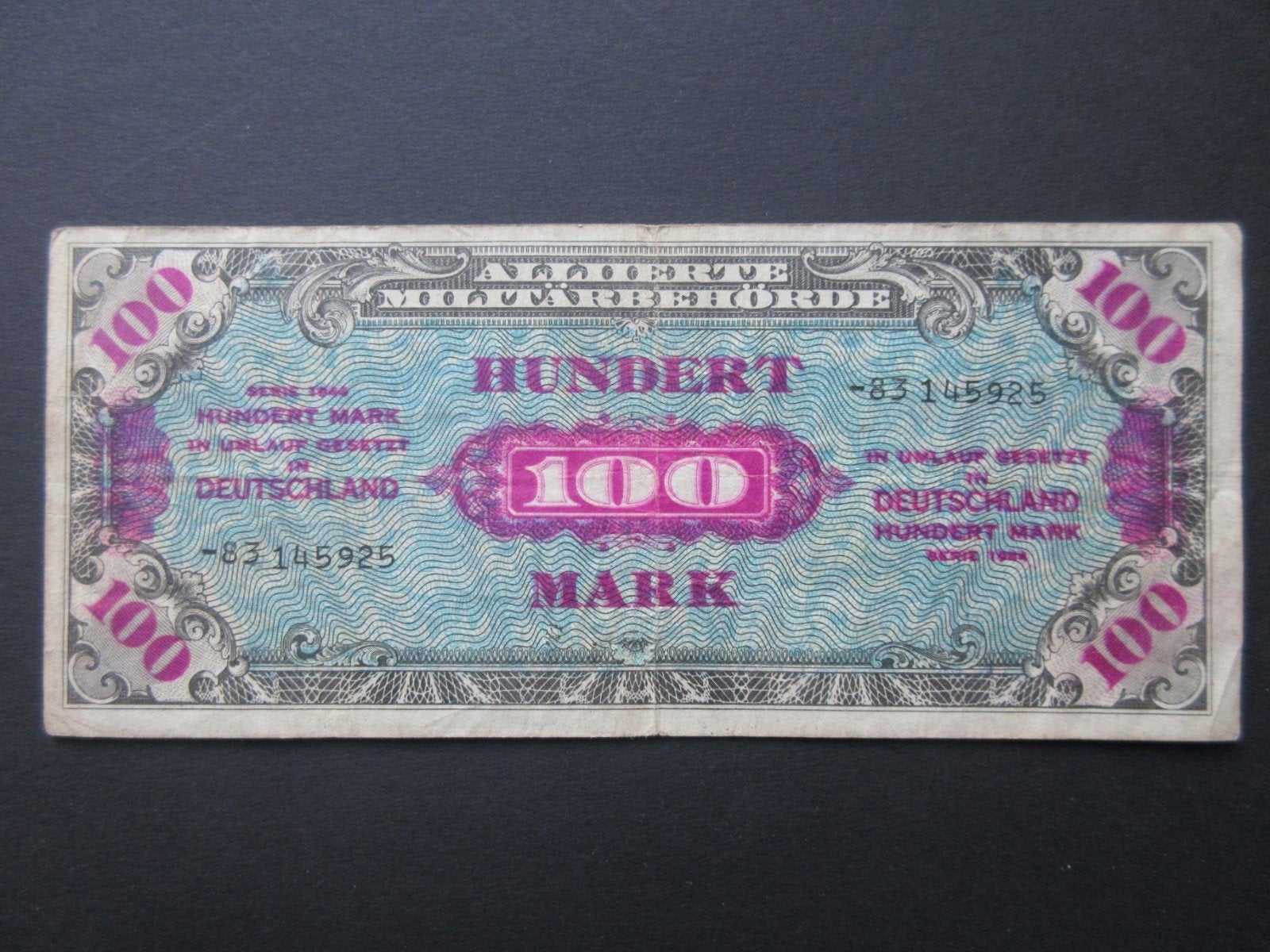 100 Mark 1944 Duitsland AMC p-197d (02) WW2 XF, Verzenden, Duitsland, Los biljet