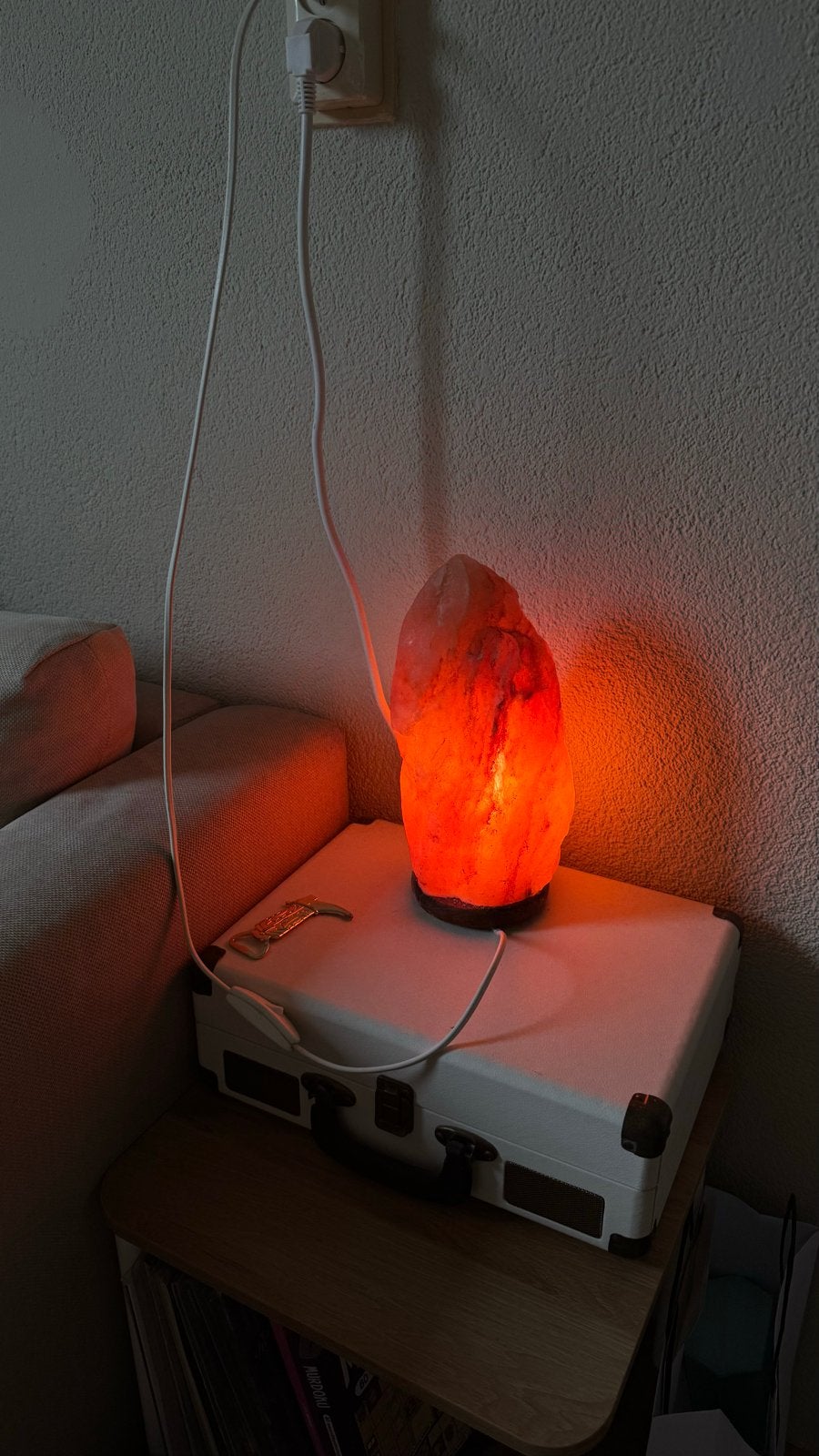 Himalaya Zoutsteen Lamp - Sfeervolle Verlichting, Gebruikt, Natuurlijk materiaal, Oranje, Rustiek