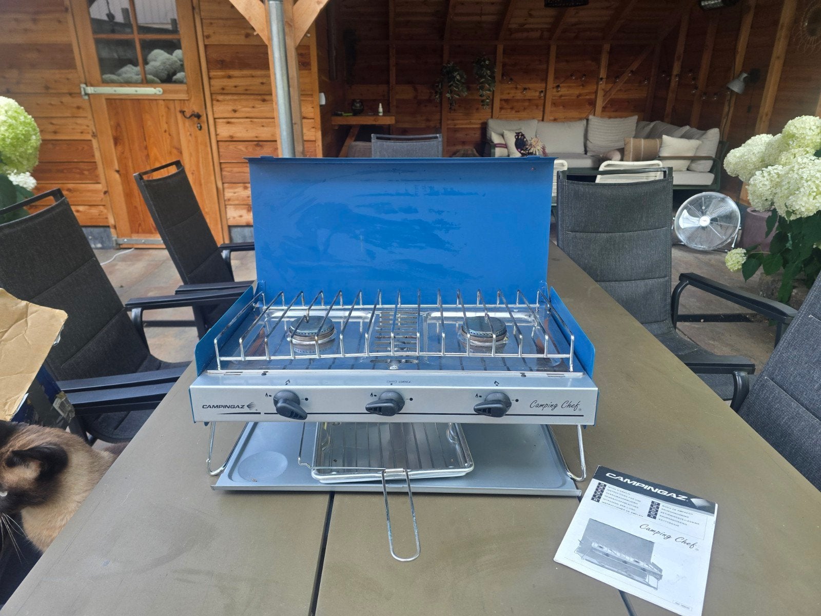 Campingaz camping chef 5800W outdoor gasfornuis met grill, Gebruikt, Minder dan 85 cm, Grill, Gas