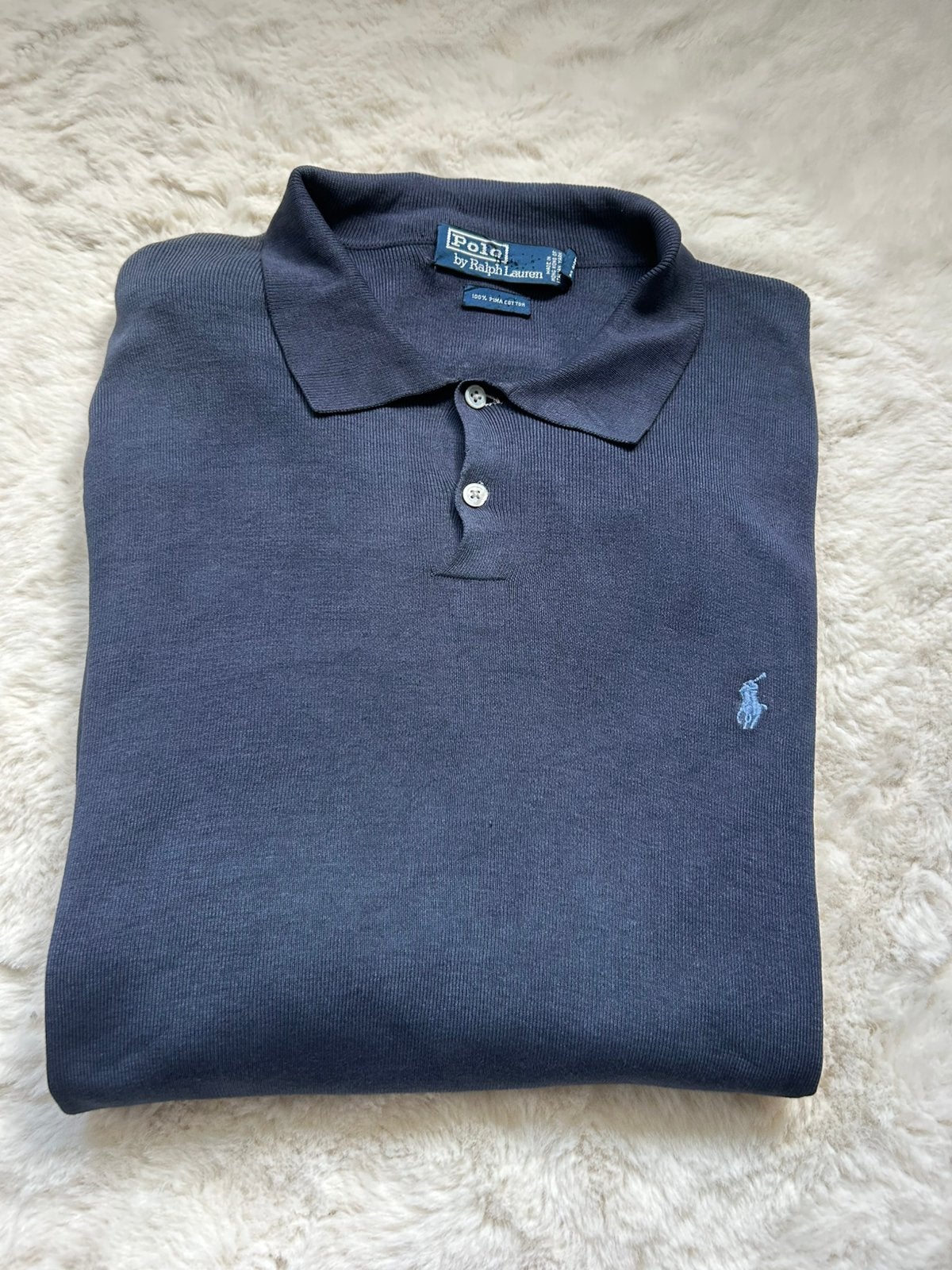 Longsleeve/polo sweater Ralph Lauren, Kleding | Heren, Polo's, Verzenden, Gedragen, Overige maten, Blauw