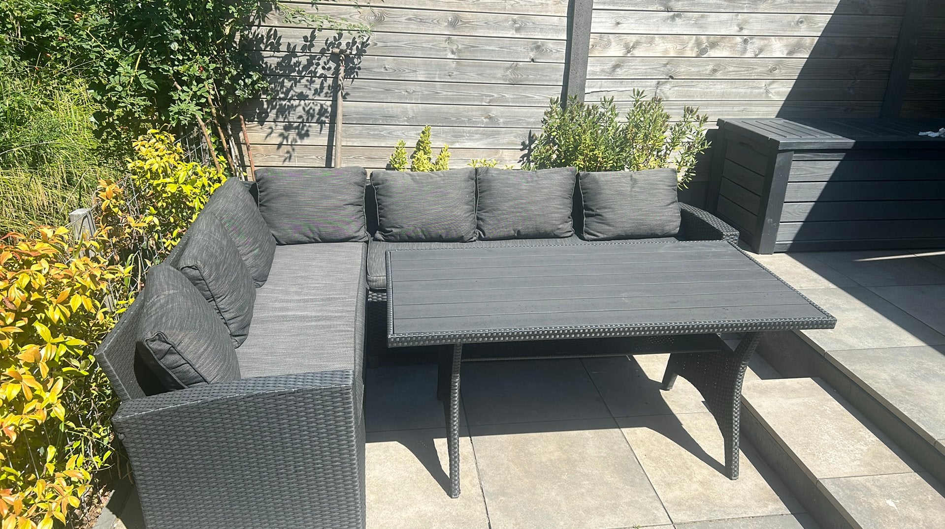 Nette loungeset met hoge tafel, Ophalen, Gebruikt, Loungeset, Wicker