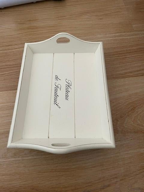 Riviera Maison tray/tafeltje voor op de bank, Hout, Ophalen of Verzenden, Wit, Landelijk