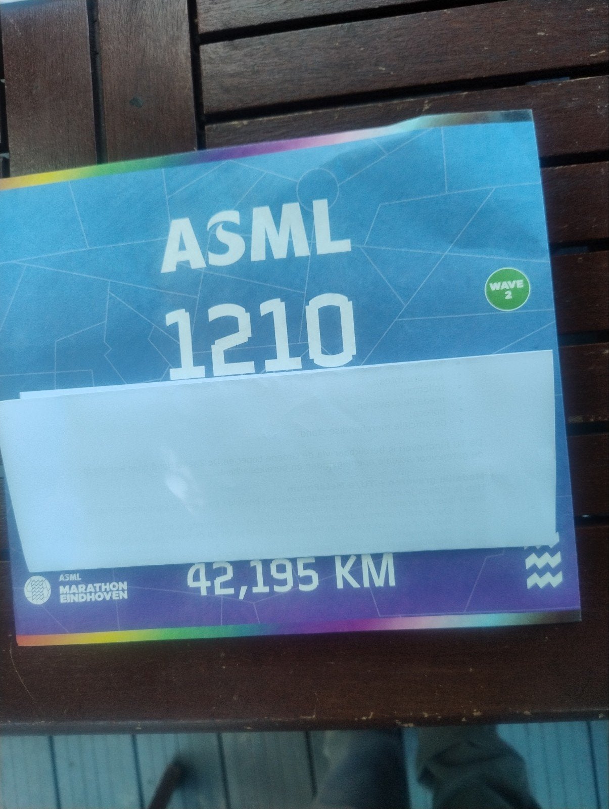 startbewijs marathon van Eindhoven, Eén persoon