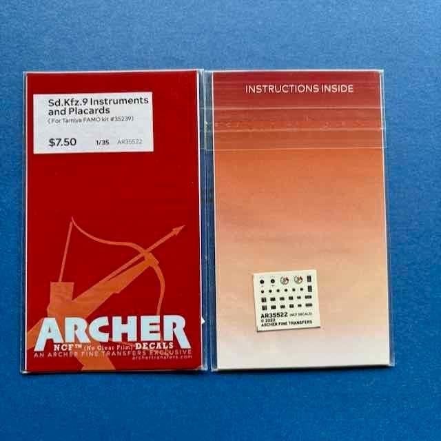 Archer	AR35522	Sd.Kfz.9 FAMO Instruments and Placards	1/35, Verzenden, Nieuw, 1:35 tot 1:50