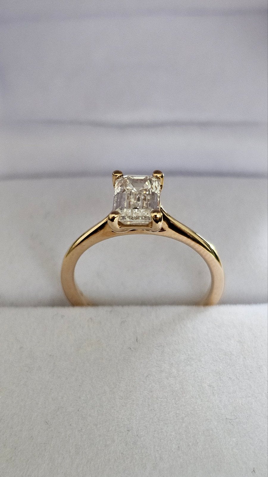 14K Geelgouden Diamanten Ring (1,00 CT - Lab Grown - VVS, Ophalen of Verzenden, Met edelsteen, Dame, Goud