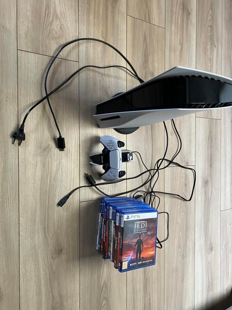 PlayStation 5 Disc + 12 Games + Controller + Oplaadstation, Online, Overige genres, 1 speler, Ophalen of Verzenden