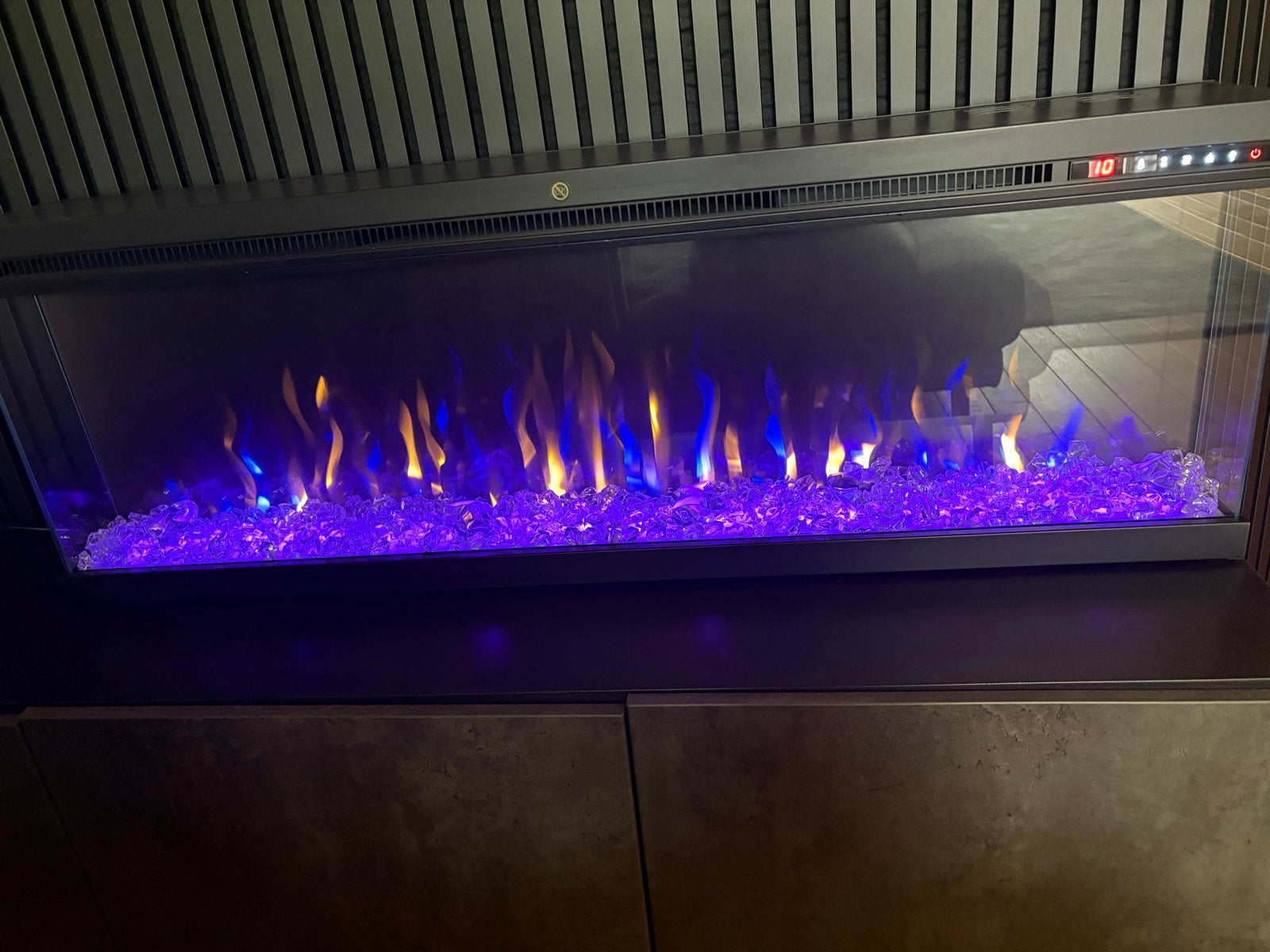 elektrische sfeerhaard met kleurrijke vlammen, Ophalen, Zo goed als nieuw, Inbouwhaard, Elektrische haard