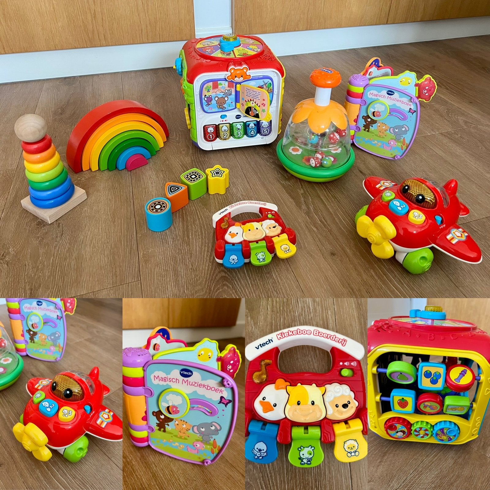 Pakket VTech, Chicco + houten speelgoed - interactief, Ophalen of Verzenden, Zo goed als nieuw, 6 maanden tot 2 jaar