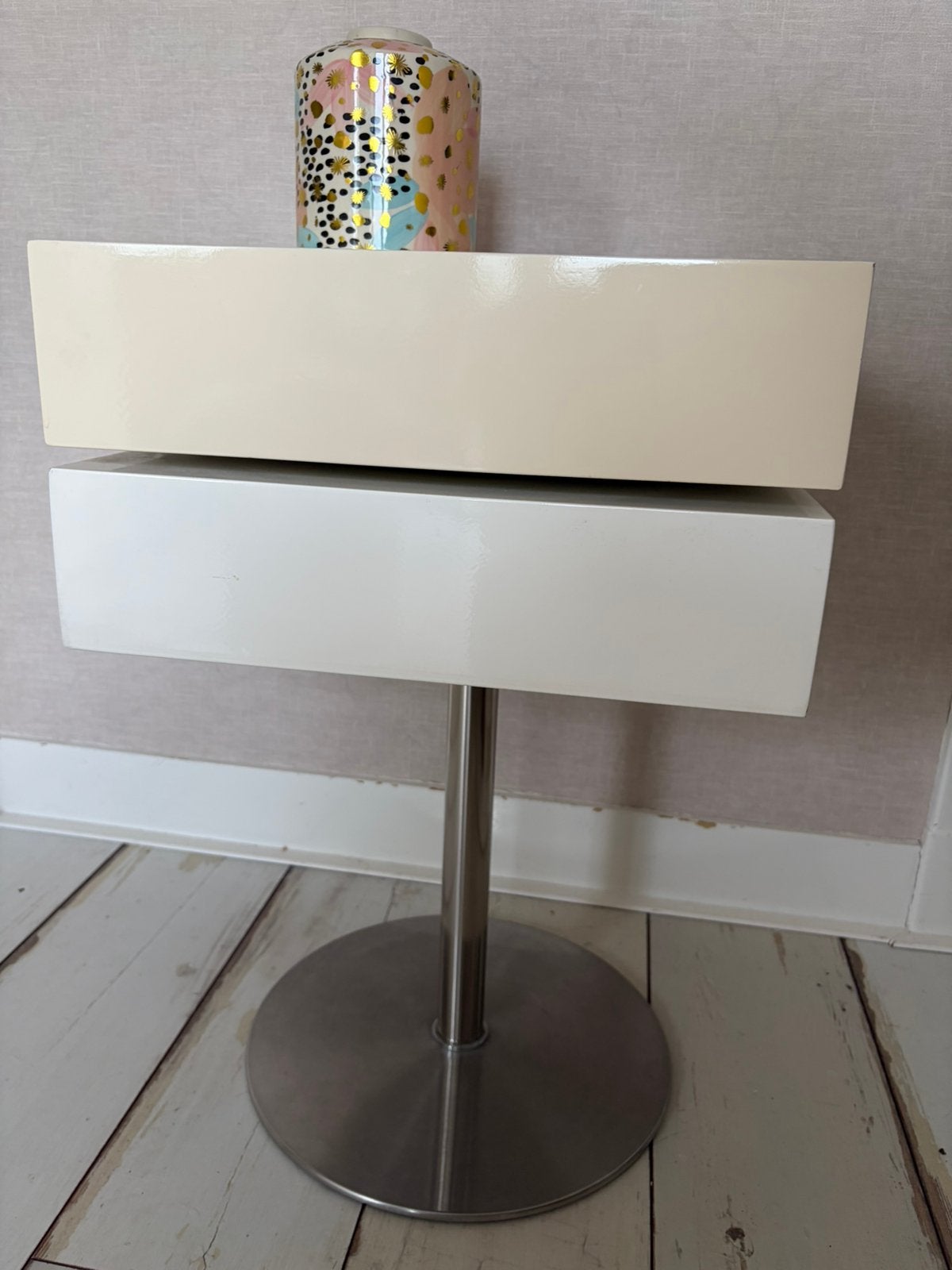 Vintage kubistische bijzettafel, Minder dan 55 cm, Gebruikt, Vierkant, Ophalen