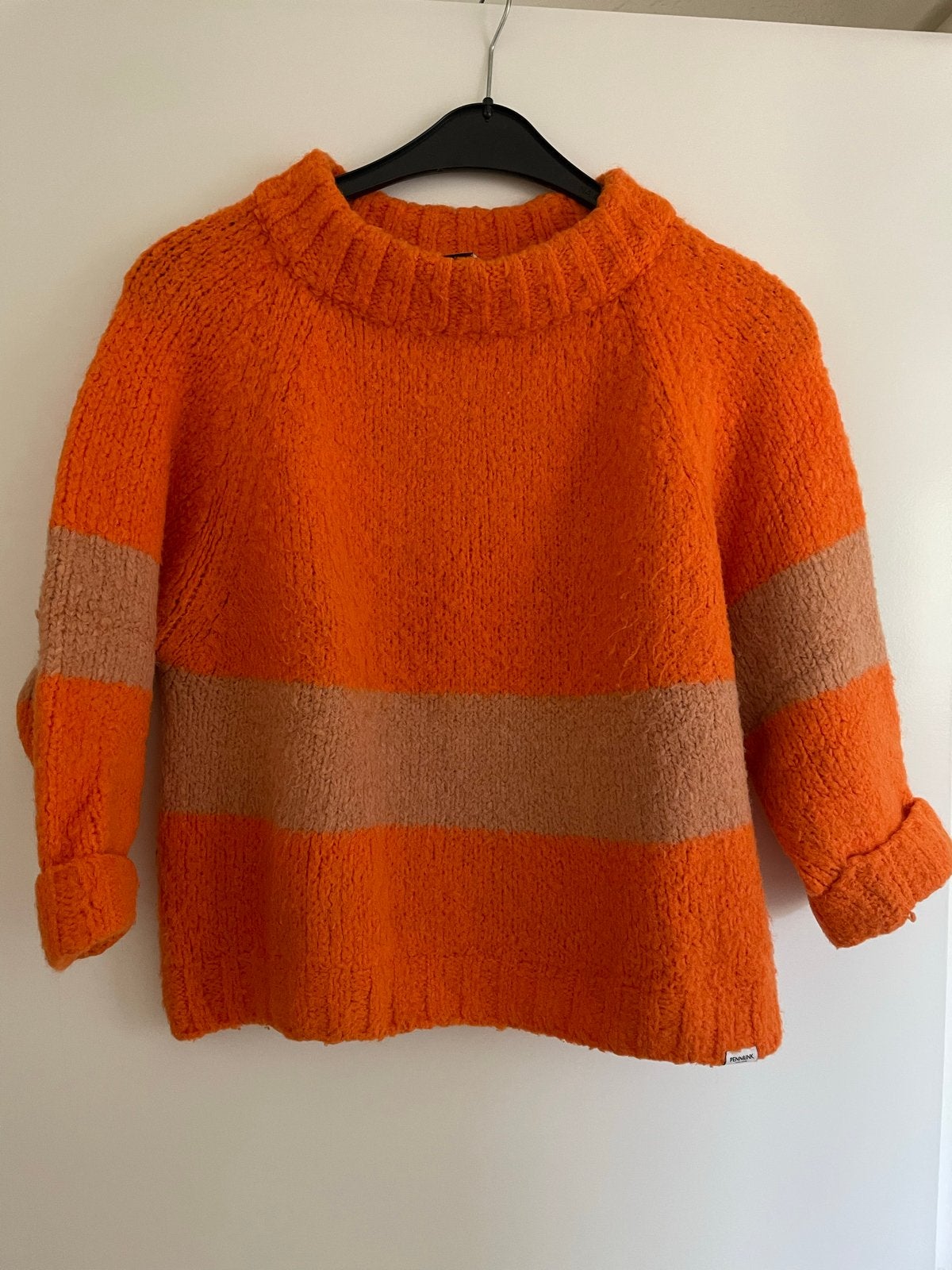 PENN&INK NEW YORK Oranje Trui met Strepen Maat L, Kleding | Dames, Ophalen of Verzenden, Gedragen, Maat 42/44 (L), Oranje