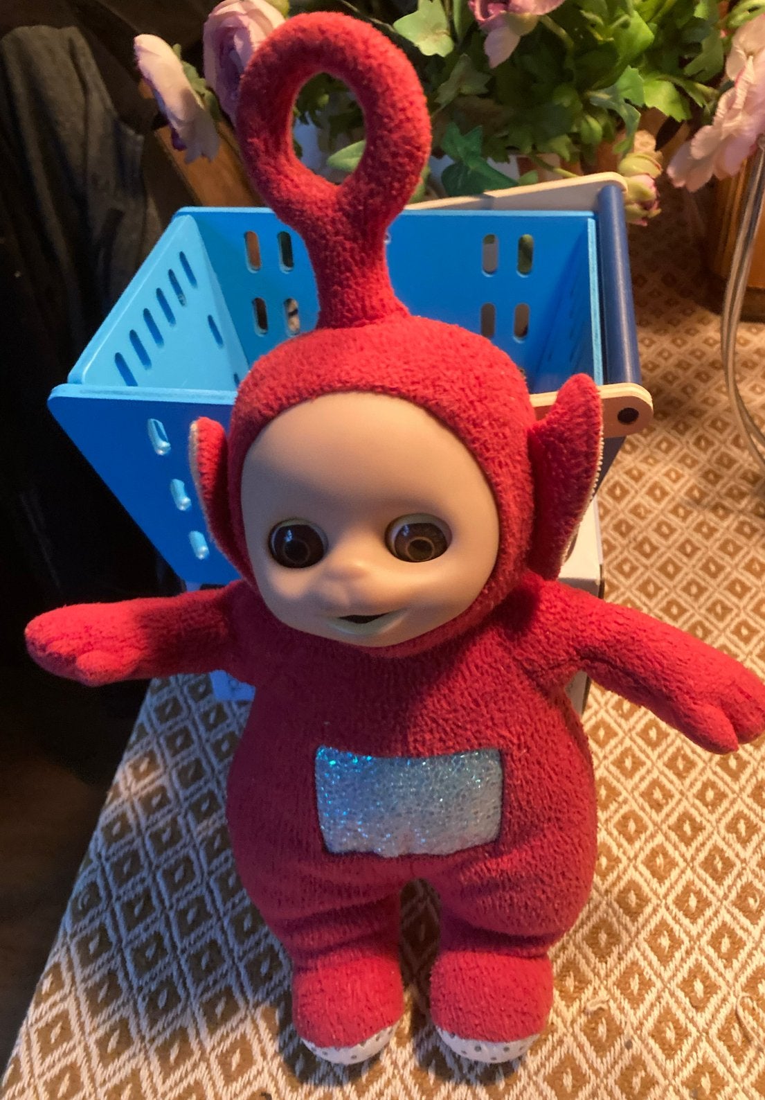 Vintage Teletubbie Po knuffel - Rood, 25 cm, Gebruikt, Overige merken, Overige karakters, Overige typen