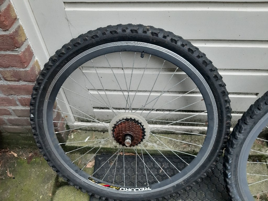 Sportvelgen, racefiets met 7 schijven compleet. 28 “ x 1.25;, Gebruikt, Racefiets, Aluminium, Ophalen
