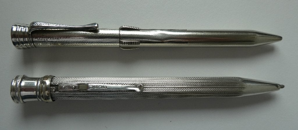2 Vintage 4-kleuren potloden w.o. zilveren, Antiek en Kunst, Antiek | Goud en Zilver, Verzenden, Zilver