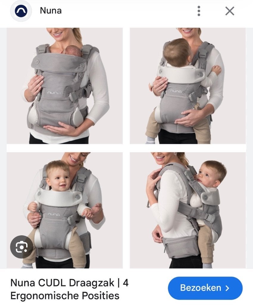 Nuna cudl clik draagzak, Buik of Rug, Zo goed als nieuw, Draagzak, Ophalen