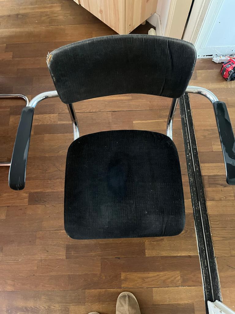 Gispen stoel 207 Zwarte chromen buisframe stoel, Ophalen, Gebruikt, Zwart, Metaal