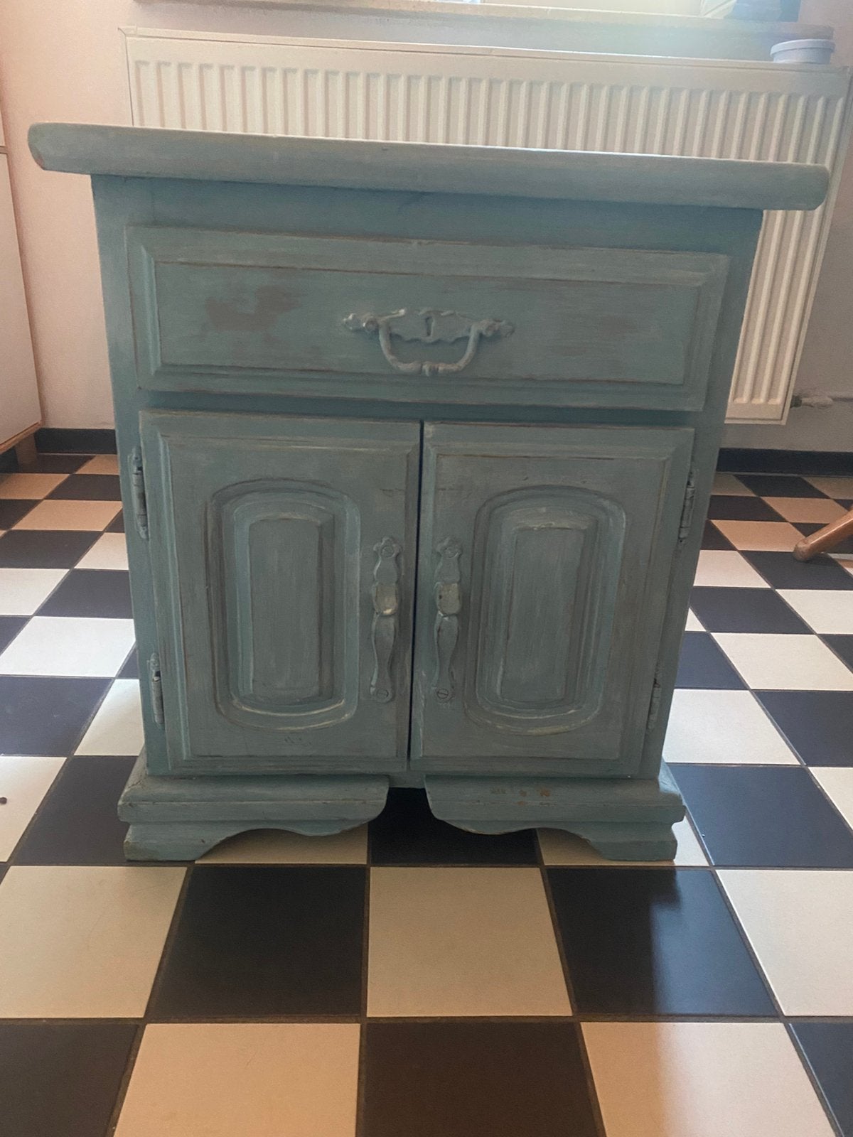 Leuk lichtblauw kastje 56 x 49 x 42 cm, Huis en Inrichting, Ophalen, Gebruikt