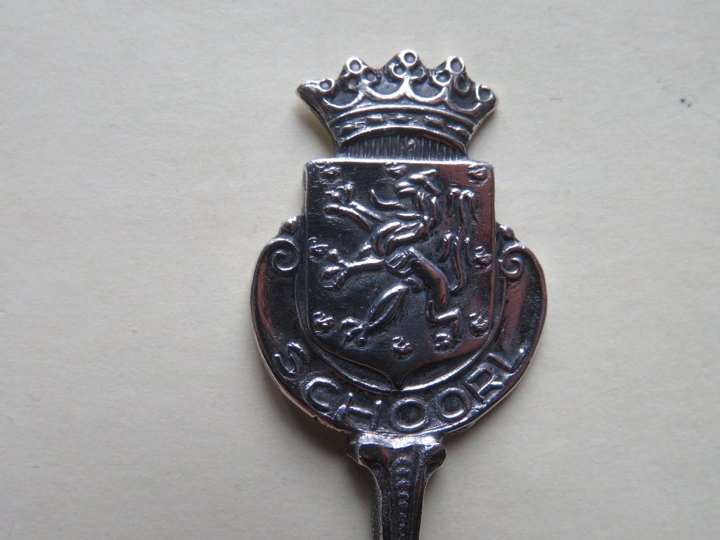 Verzilverd lepeltje wapen Schoorl lengte 9 cm., Verzenden