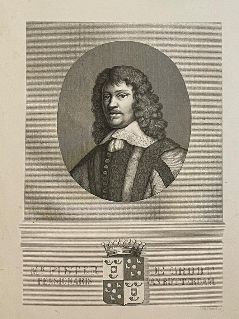 1615 - Mr Pieter de Groot - pensionaris Rotterdam - P0509, Ophalen of Verzenden, Ets, 1800 - 1899