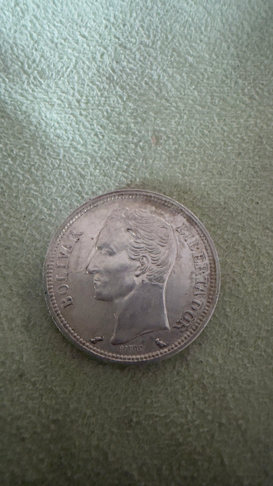 1960 Venezuela 1 Bolivar Silver Coin, Verzenden, Overige landen