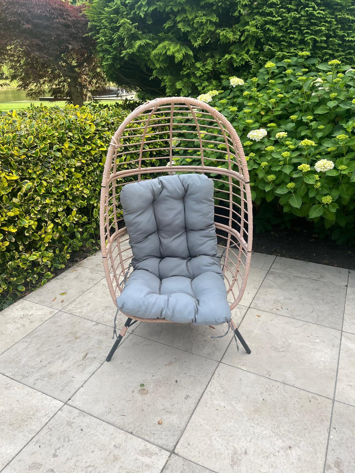Comfortabele Tuinstoel - Egg Chair met Kussen, Ophalen of Verzenden, Zo goed als nieuw, Wicker
