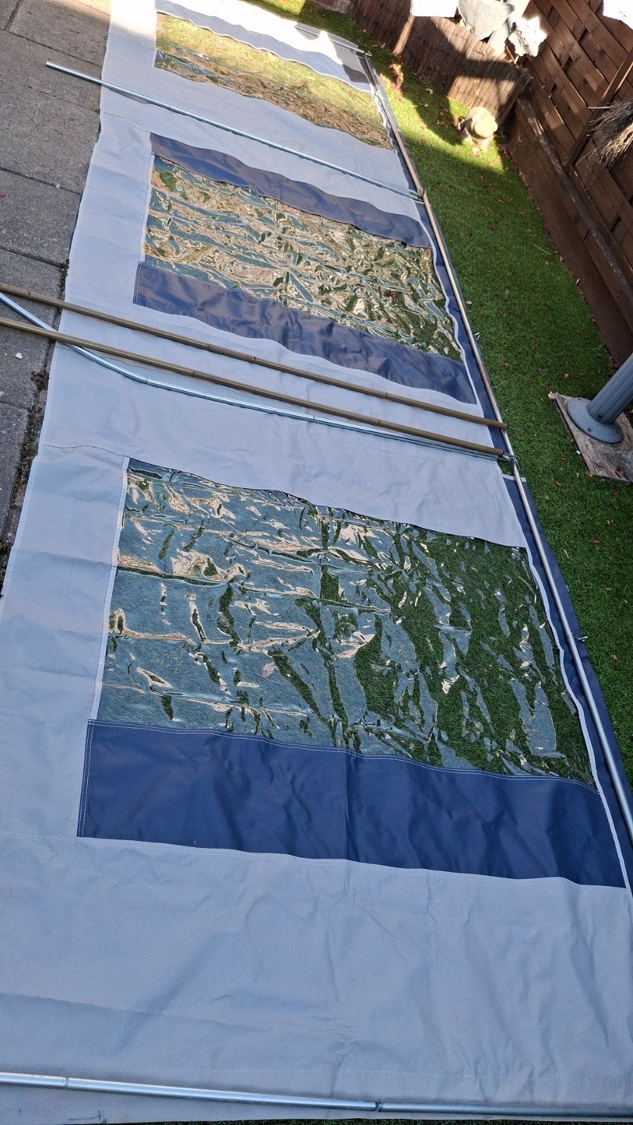Windscherm met 3 ramen, Caravans en Kamperen, Ophalen, Gebruikt