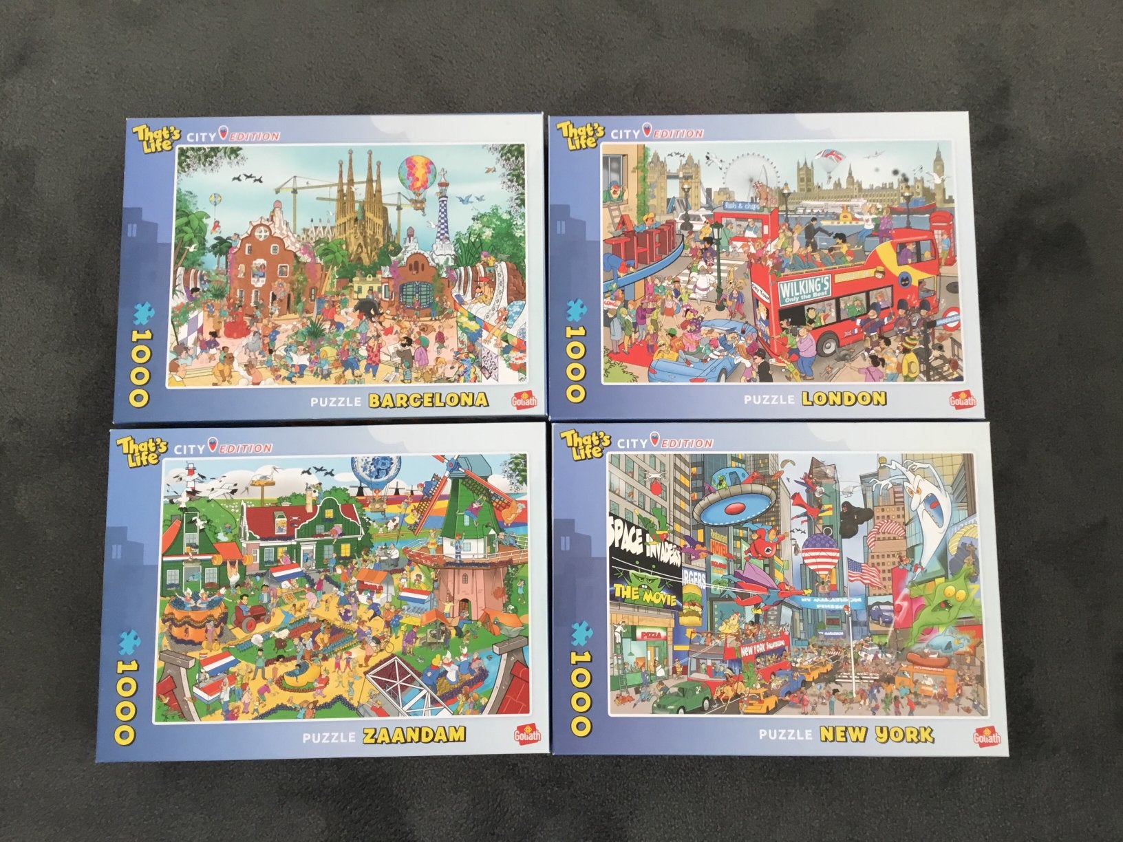 4 That’s life puzzels uit de steden collectie 1000 stukjes, Ophalen, 500 t/m 1500 stukjes, Zo goed als nieuw