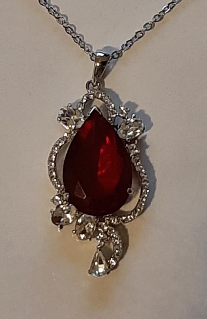 💎Nieuw: Enzo argenti halsketting + Versierde hanger🏷️€20,-, Nieuw, Ophalen of Verzenden, Steen of Mineraal, Verstelbaar