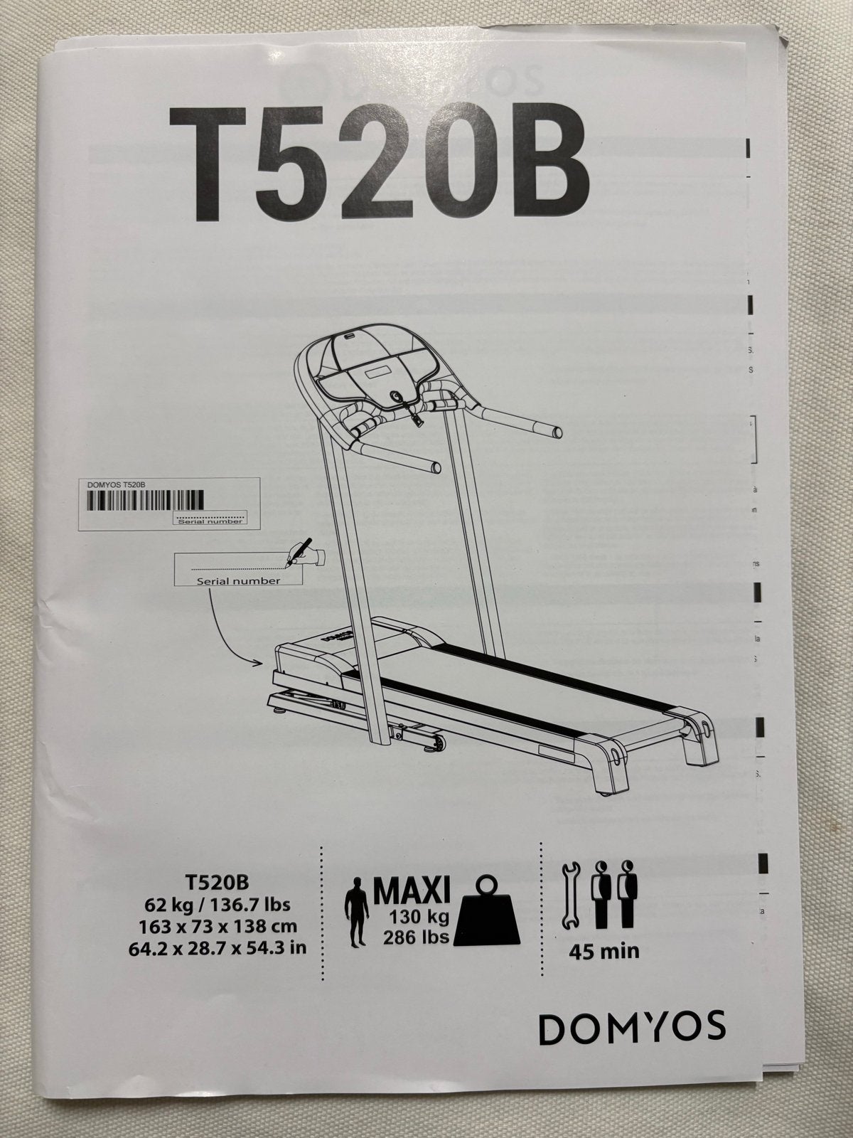 Domyos T520B Loopband - Zo goed als nieuw, Ophalen, Gebruikt, Metaal, Loopband
