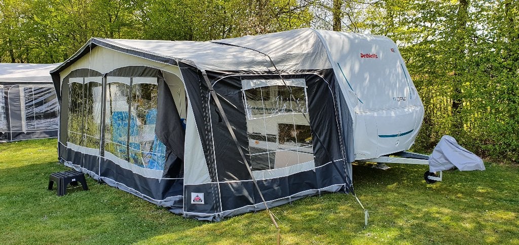 Voortent merk Dorema Garda  en Locarno Plus voortent Luifel, Ophalen, Zo goed als nieuw, Ten Cate All Season 240g/m2, Dorema