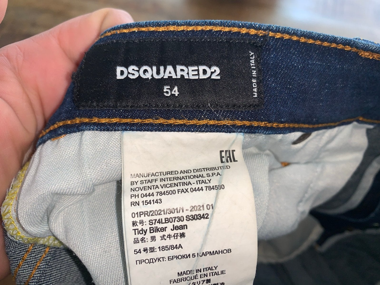 Dsquared2 Tidy Biker Jeans - Maat 54 origineel, Kleding | Heren, Spijkerbroeken en Jeans, Ophalen of Verzenden, Zo goed als nieuw