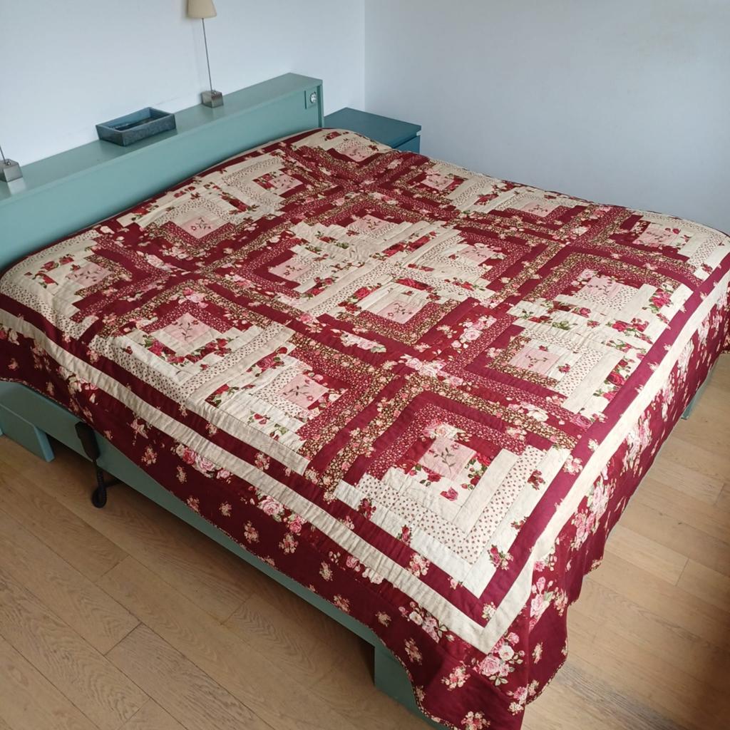 Handgemaakte Patchwork Deken 230x240cm - Urk 2014, Huis en Inrichting, Ophalen of Verzenden
