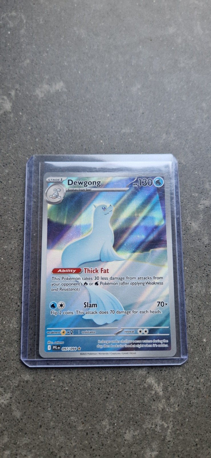 Dewgong Pokémon Kaart 097/094 - Foil, Ophalen of Verzenden, Zo goed als nieuw, Losse kaart, Foil