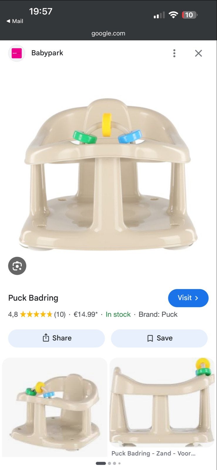 Puck Badring Badzitje baby - Nieuw, Zo goed als nieuw, Badzitje of Badring, Standaard, Ophalen