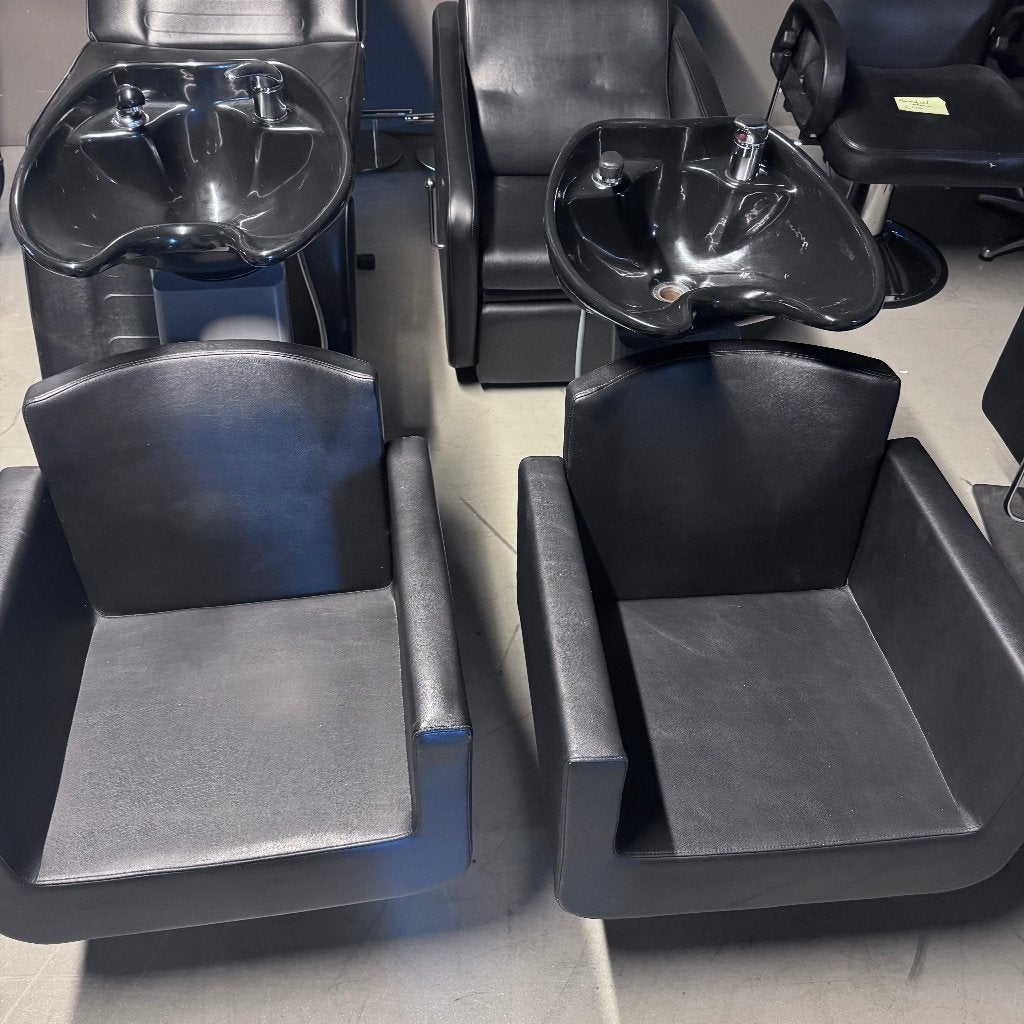 3 stuks wasunit wasunit kapper kapsalon zwart vierkant, Huis en Inrichting, Ophalen, Leer, Zwart, Nieuw