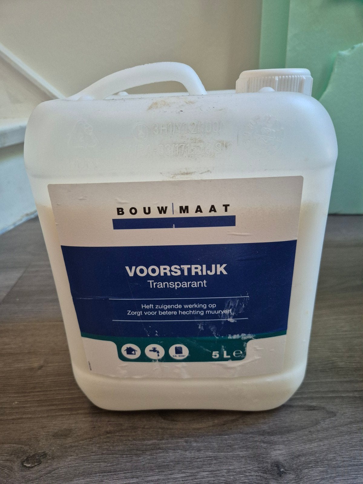 Bouwmaat Voorstrijk Transparant 5L - Hechtingsmiddel, Doe-het-zelf en Verbouw, Verf, Beits en Lak, Ophalen, Wit