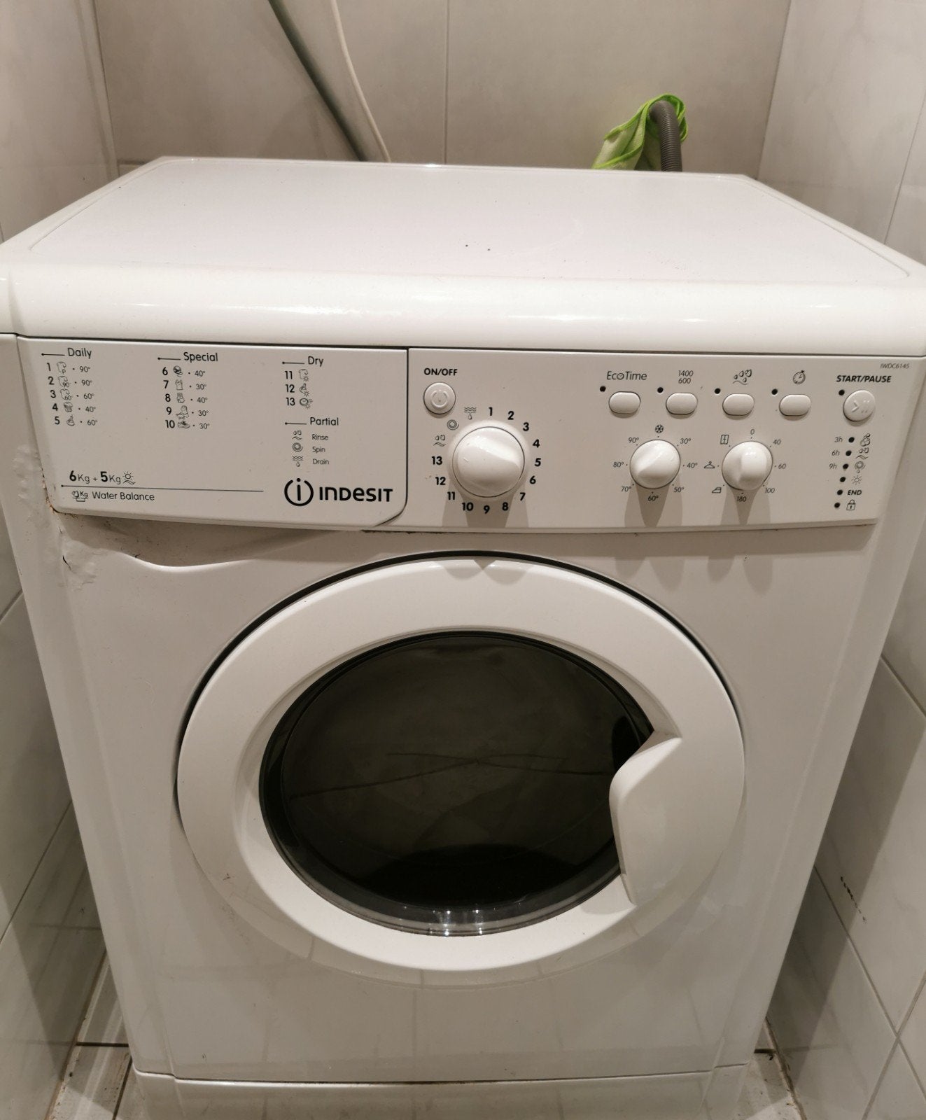 Indesit Wasdroger, Ophalen, 4 tot 6 kg, Voorlader, Kort programma