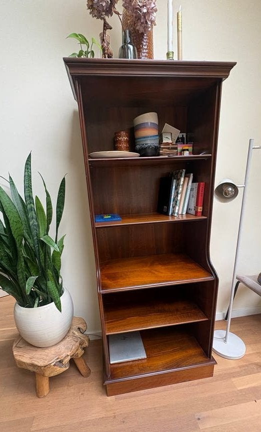 Houten (boeken)kast met 4 planken, Huis en Inrichting, Kasten | Boekenkasten, Ophalen, Met plank(en), Gebruikt, 50 tot 100 cm