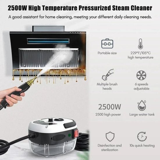 Stoomreiniger - 2500W - Draagbare - Hogedrukreiniger - Hete, Corvance B.V., Verzenden, Nieuw, Corvancebol@gmail.com