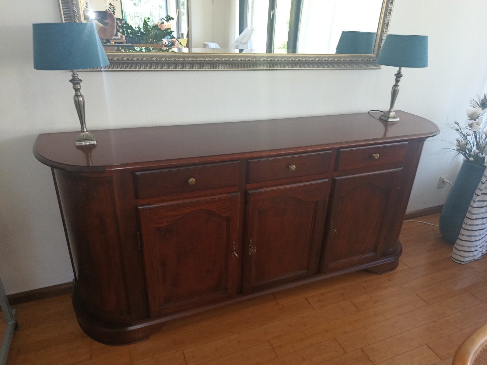 Massief houten dressoir (kersen), Ophalen, Met deur(en), Klassiek, 150 tot 200 cm
