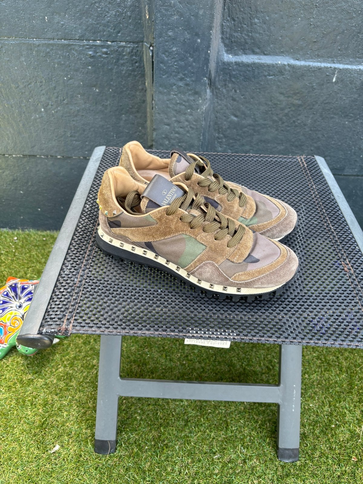 Valentino Garavani Camouflage Rockrunner Sneakers Maat 36, Ophalen, Gedragen, Groen, Sneakers of Gympen