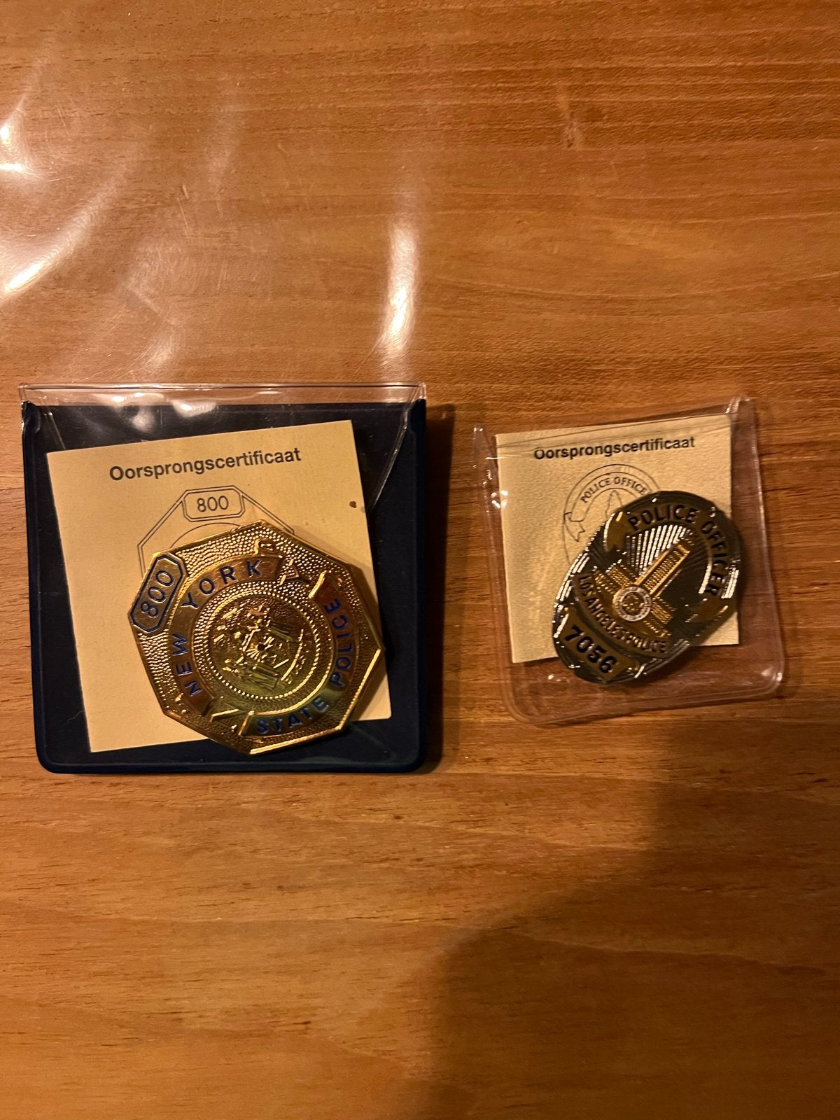 New York State Police & Los Angeles Police Badges, Verzamelen, Ophalen of Verzenden