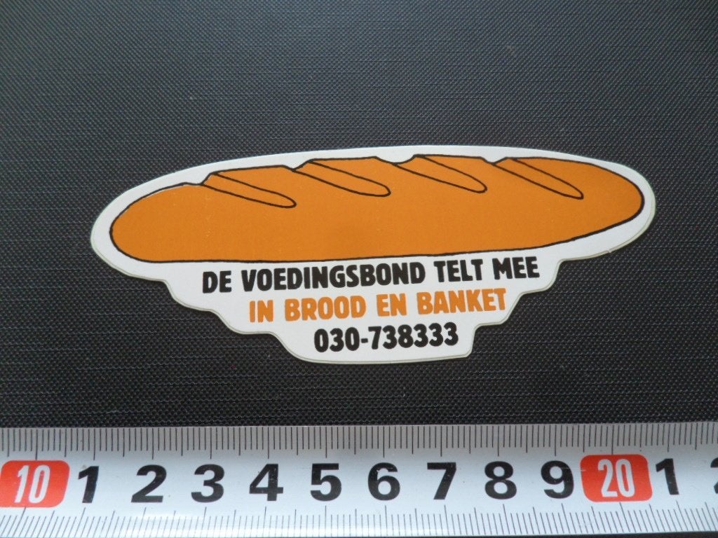 sticker strip stokbrood voedingsbond telt mee brood banket *, Ophalen, Zo goed als nieuw