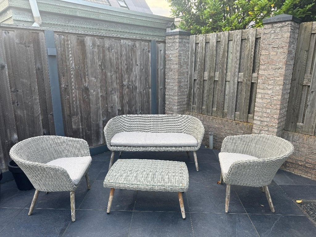 Loungeset, Tuin en Terras, Ophalen, 4 zitplaatsen, Kunststof, Gebruikt