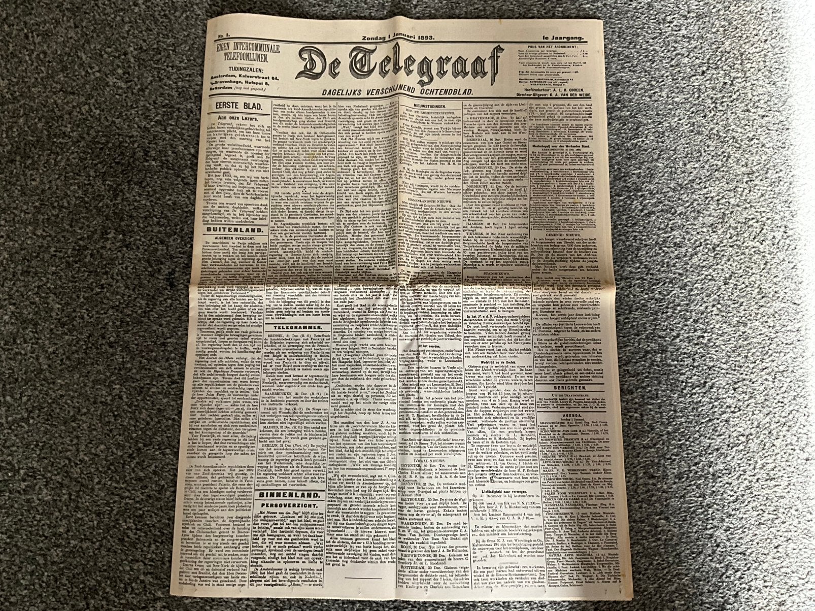 DE TELEGRAAF SPECIALE UITGAVE, Ophalen of Verzenden, Gelezen