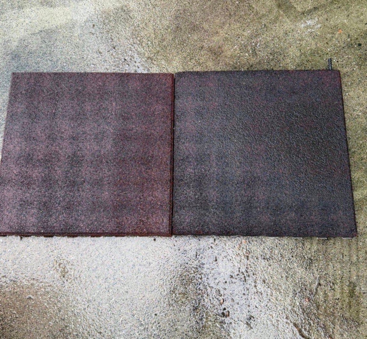 Rubberen tegels 49x49x4 speeltoestel ed ca 25m2, Ophalen, Gebruikt, Rubber, 10 m² of meer