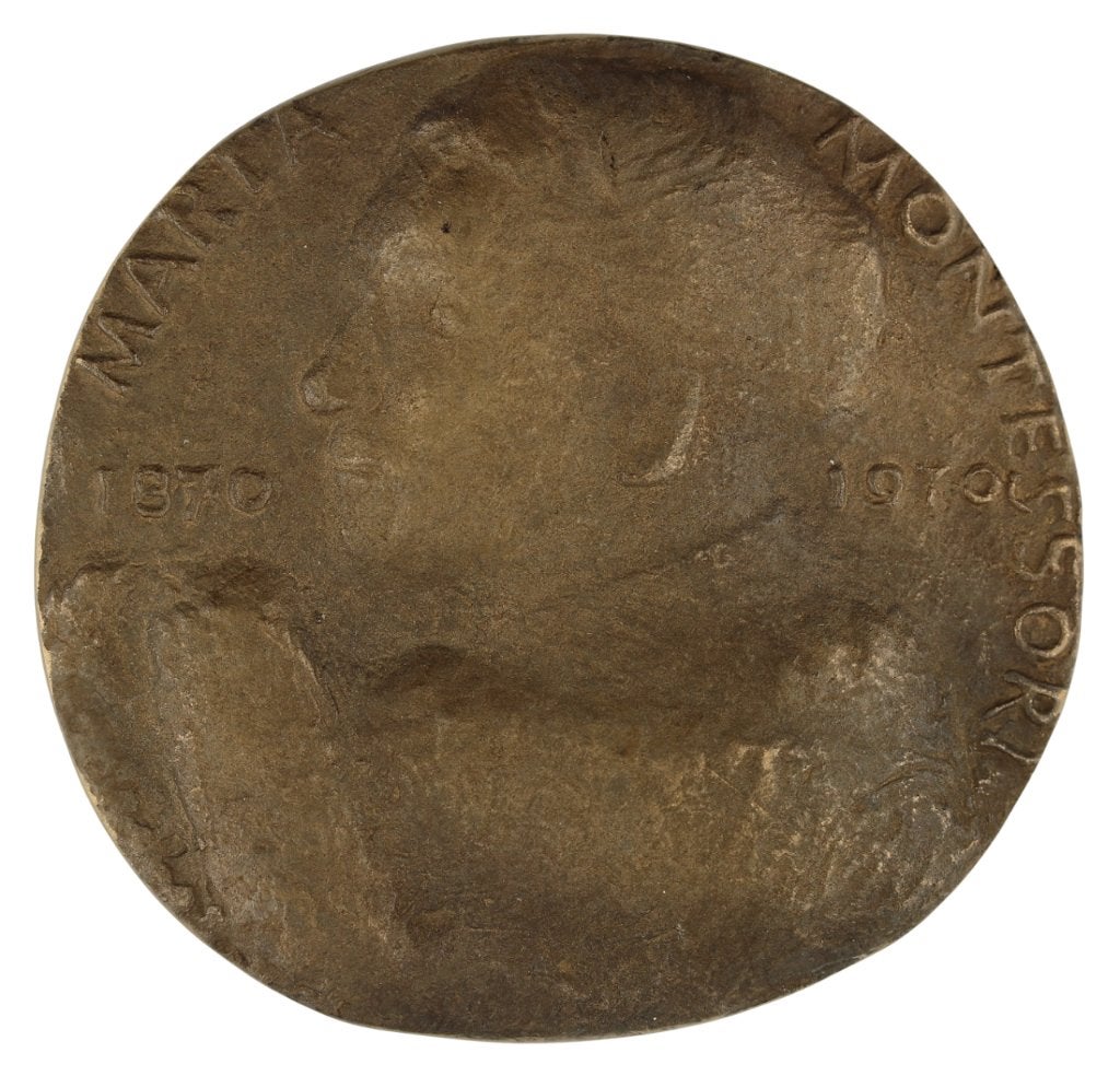 Penning VPK 1972 Nynke Schepers : Maria Montessori, Postzegels en Munten, Verzenden, Brons, Nederland