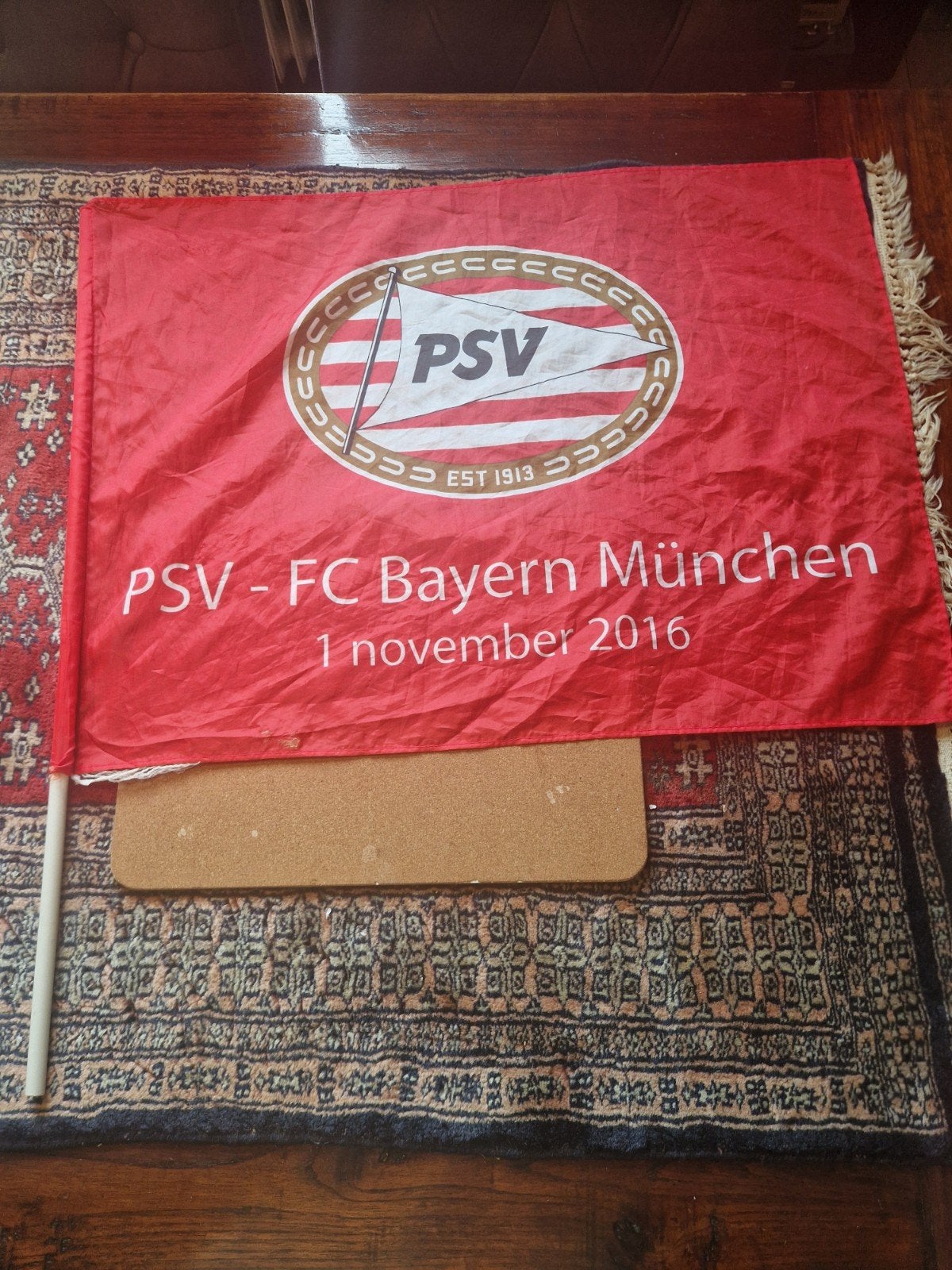 PSV vlag  PSV - FC BAYERN MÜNCHEN 1 NOVEMBER 2016, Ophalen of Verzenden, Zo goed als nieuw, PSV, Overige typen