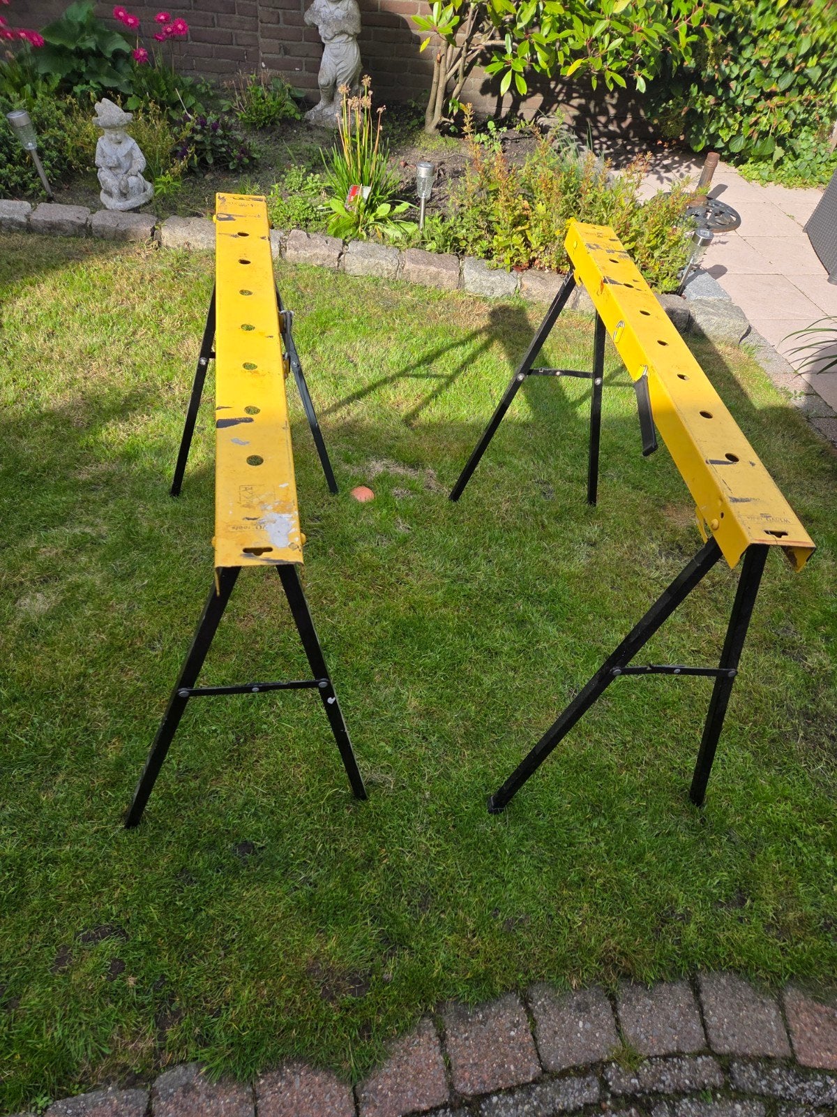 2x gebruikte schragen, Ophalen, Gebruikt, 70 tot 120 cm