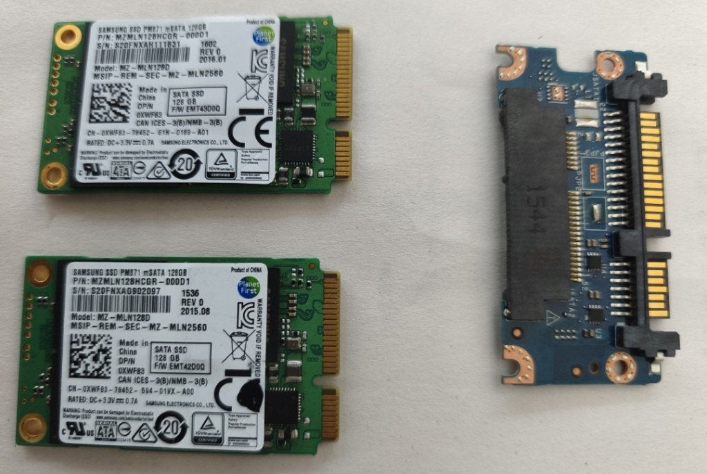 Samsung PM871 128GB mSATA /SATA/mSATA-adapter (HDD-caddy, Computers en Software, Minder dan 2 Ghz, 10 inch of minder, Ophalen of Verzenden
