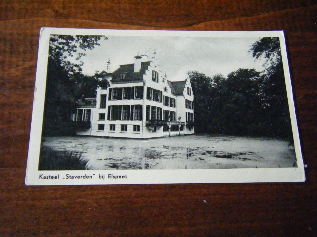 R42 - Kasteel Staverden bij Elspeet - 1953 - Mooi/Oud, Ophalen of Verzenden, 1940 tot 1960, Gelderland